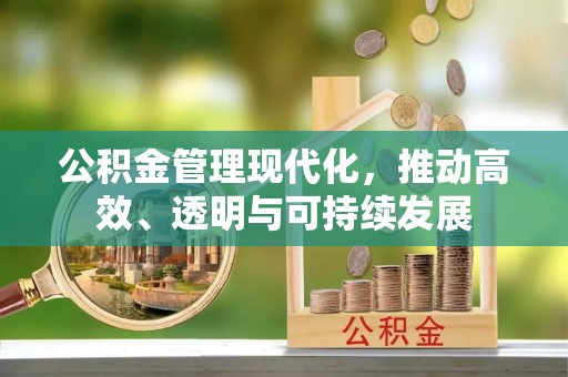 交易公积金管理现代化，推动高效、透明与可持续发展