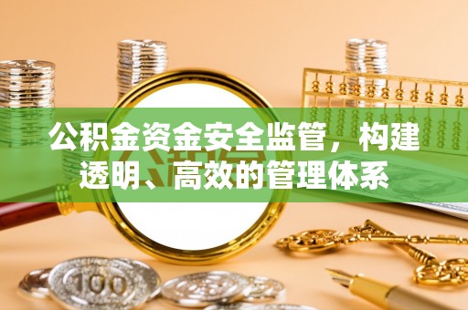 交易公积金资金安全监管，构建透明、高效的管理体系