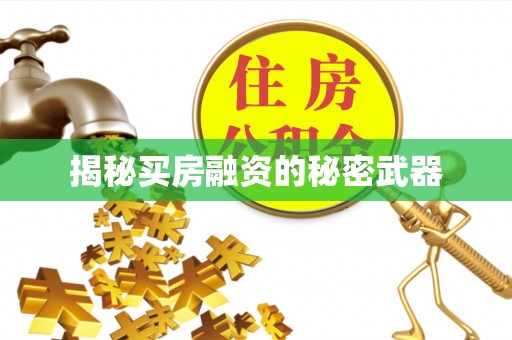 交易揭秘买房融资的秘密武器