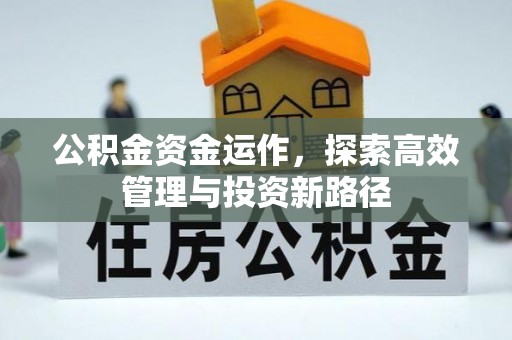 交易公积金资金运作，探索高效管理与投资新路径