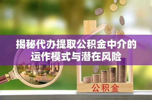 交易揭秘代办提取公积金中介的运作模式与潜在风险